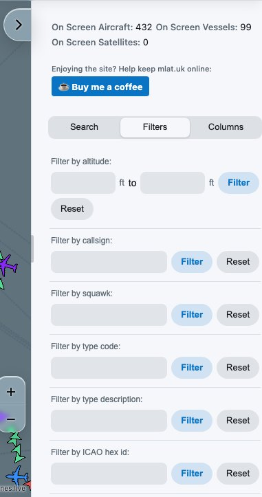 Filters tab