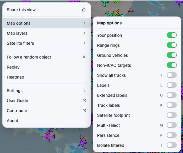 Map options open beside the menu on a computer